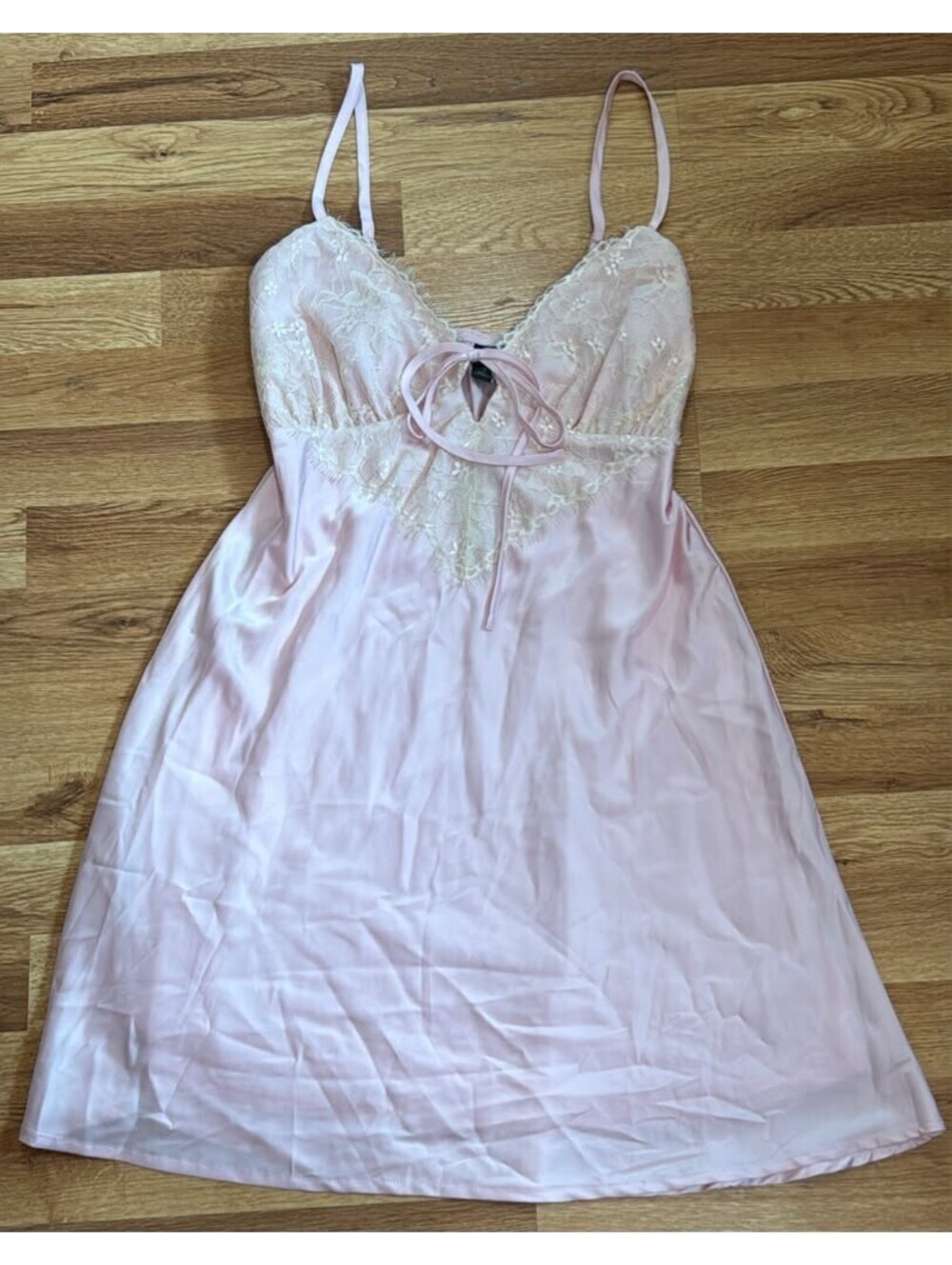 Wild Fable Satin Lace Slip Dress Light Pink              Size M New